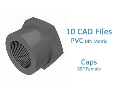 PVC End Caps - BSP Female Free 3D model