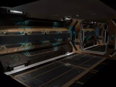 Sci-fi Corridor Low-poly 3D model buy