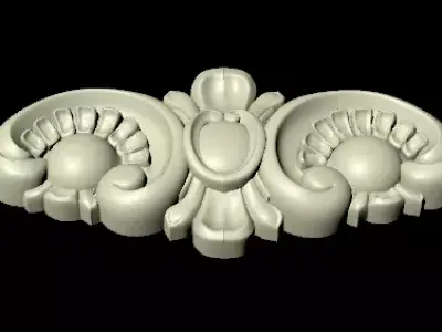 Central decor ornament for furniture 3D model 1146