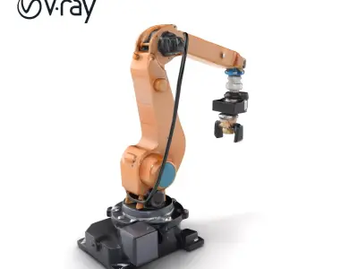 Precision Gantry Robot with Gripping End-Effector model pack Low-poly 3D model