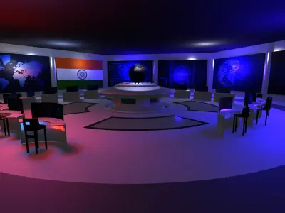 Command Center - Control Room- Military Base - India Low-poly 3D model