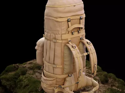 Military backpack Low-poly 3D model purchase