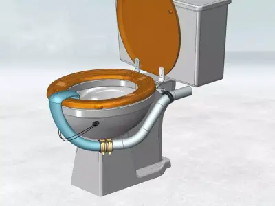 Closet with basin water inlet Free 3D model