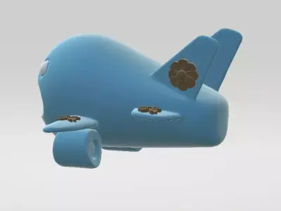 cartoon airplane 3d printable model 3D print model