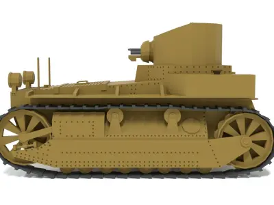 Cartoon T1E1 Cunningham Light Tank Low-poly 3D model