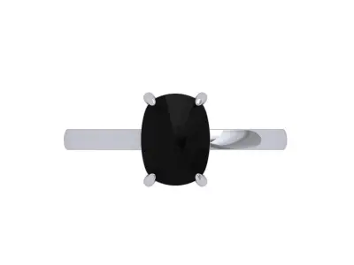 Cushion Solitaire Ring 3D print model 2