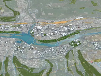 Baoji Shaanxi China 40km Free low-poly 3D model