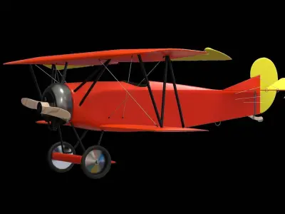 Fokker D Vii Rigged With Control Panel Colors 3D model