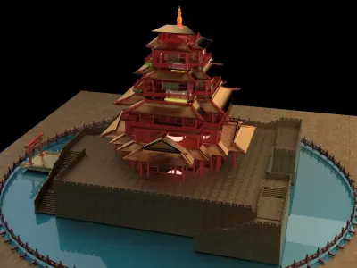Chinese ancient house  3D model 3