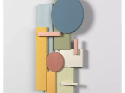 Wall Colored shapes Decoration - 40x90 - Collection - Part 7 3D model