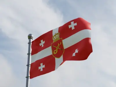 Animated Georgia Flags 3D model