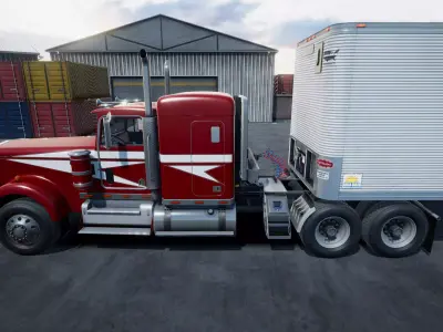 SemiTruck dryvan trailer unity asset Low-poly 3D model