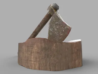 Butcher Axe Low-poly 3D model