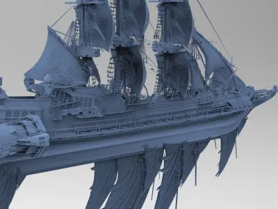 Asian Finn Airship Sci-Fi design 3D model