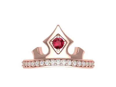 Crown Ring 3D print model