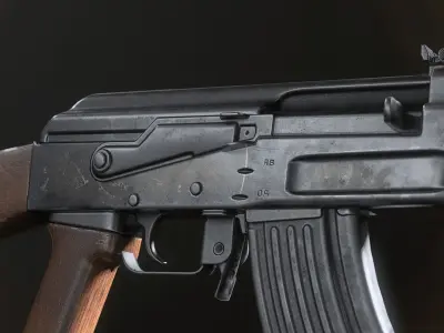 AK47 Assault Rifle Low-poly 3D model purchase