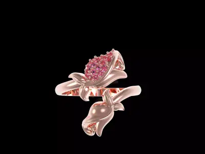 Rose Flower Ring 3D print model