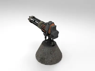 Advanced  Turrets Low-poly 3D model
