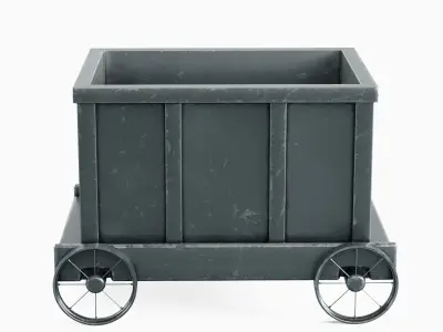 Mining Trolley Set Low-poly 3D model