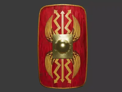 Roman gladiator shield low poly 3d model Low-poly 3D model