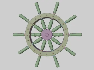 Boat steering wheel 3D model