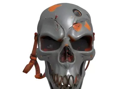 Rusty Metal Skull Mask Low-poly 3D model