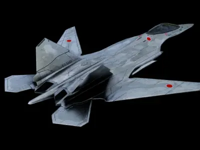 F7-japanese concept fighter jet Low-poly 3D model