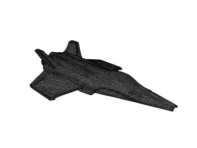 Scifi Fighter Jet Red Sparrow Low-poly 3D model