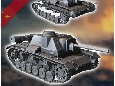SU-76i 76mm SPG commander version - Soviet army WW2 Second World 3D print model