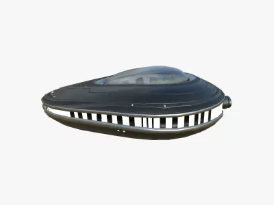 Alien Spaceship UFO C03 Dark Steel - Sci Fi Spacecraft Design Low-poly 3D model