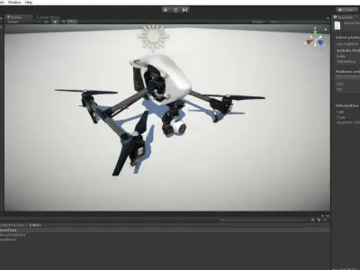 DJI Inspire quadcopter low poly model Low-poly 3D model
