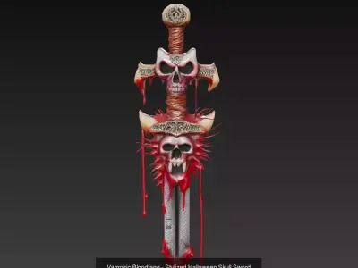 Infernal Blood Edition - Stylized Skull Blades 3D Model Pack