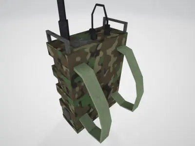 Military Radio Backpack Low-poly 3D model