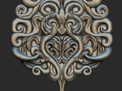 Raven sigil relief  3D model
