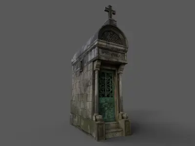 Cemetery Mausoleum 04 type 1 Low-poly 3D model