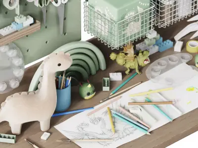 Toys Wall and Desk Decor for the Kids Room 7 3D model