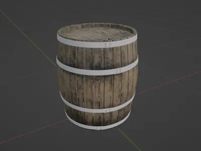 Wood barrel 3D model buy