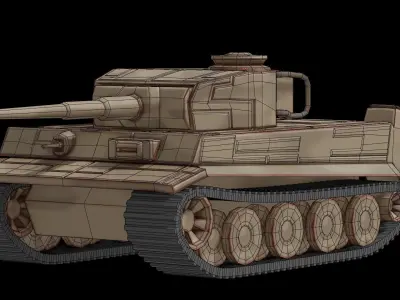 Tiger I Low Poly Tank 3D model Free low-poly 3D model