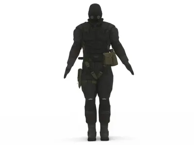 Male Stealth Operative Tactical Suit 3D Character Low-poly 3D model