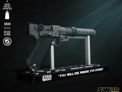 STAR WARS A-180 Blaster Sculpture Tested for 3D printing 3D print model purchase