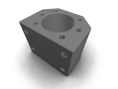 DSG16H metal block with holes 3D model
