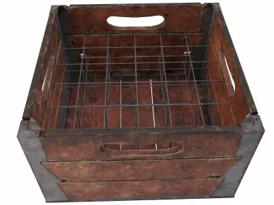 Wooden crate container 3d model 3D model