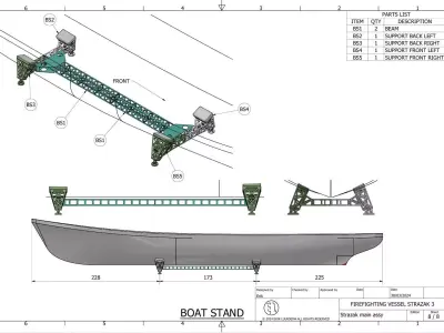 Firefighting boat Strazak 3 Part 2 of 6 group BS 3D print model