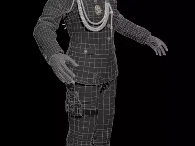 military officer navy united states 3D model Low-poly 3D model
