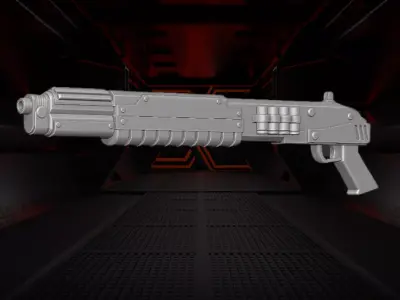 Scifi Shotgun STL For Action Figures 3D print model purchase
