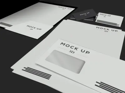 identity mock up 3D model