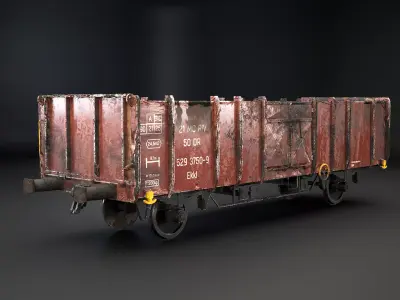 Used Coal Railcar Ekkl Low-poly 3D model