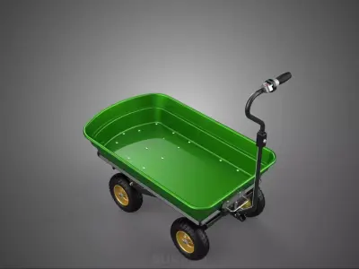 MOTORIZED POLY TUB DECK UTILITY CART WAGON TRAILER TROLLEY FARM 3D model