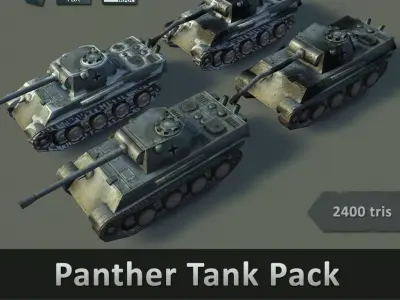 Panther Tank Pack Low-poly 3D model