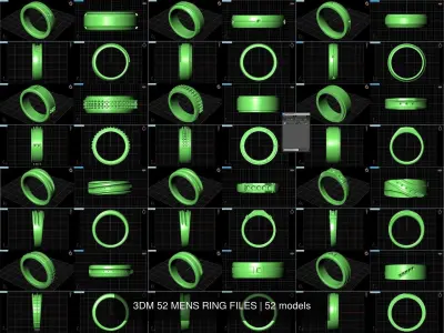 3DM 52 MENS RING FILES 3D Model Pack